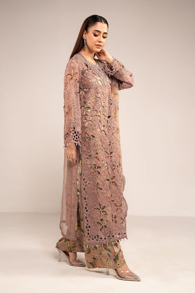 Maria B | RTW | 3 Piece Embroidered Organza Suit-Brand:Maria B-Type:Luxury Formals-Purple - House of Maryam- Buy in UK, USA