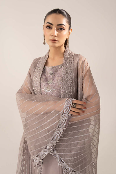 Maria B | RTW | 3 Piece Embroidered Organza Suit-Brand:Maria B-Type:Luxury Formals-Purple - House of Maryam- Buy in UK, USA