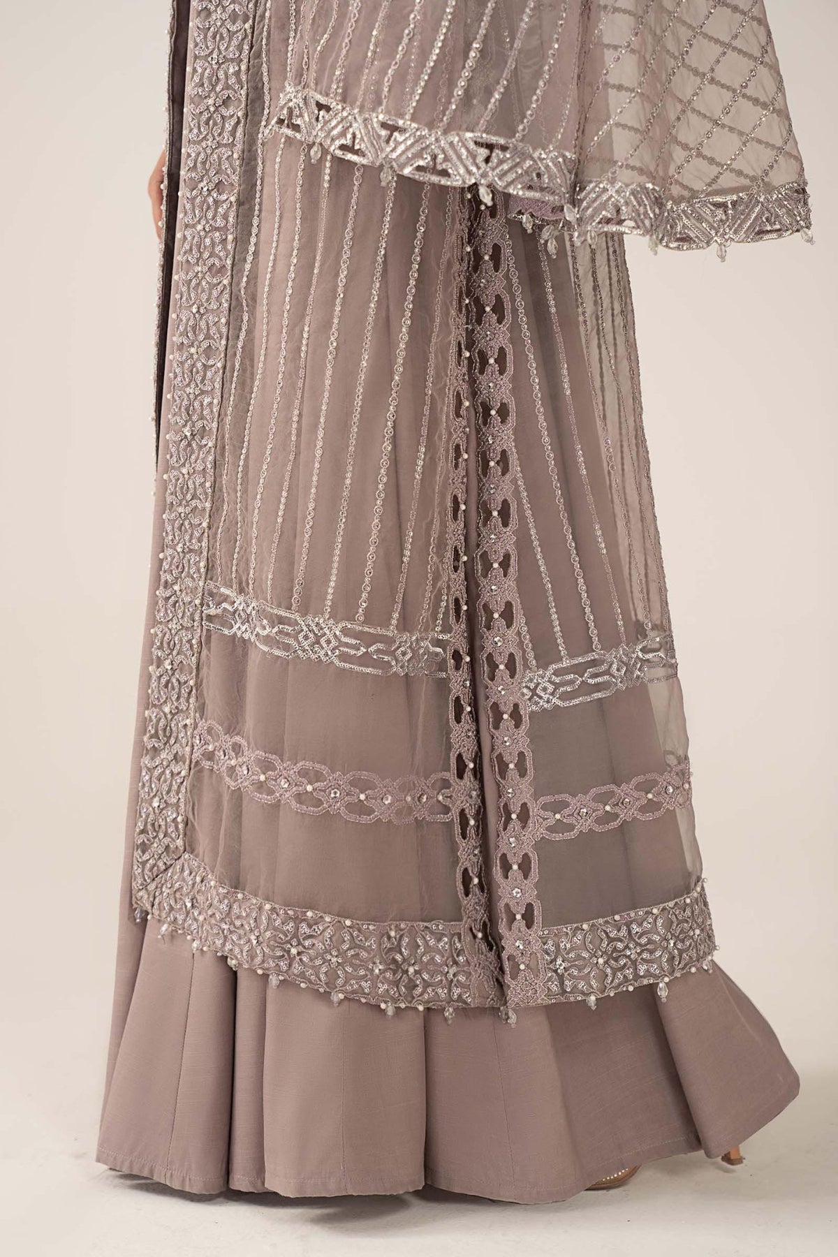 Maria B | RTW | 3 Piece Embroidered Organza Suit-Brand:Maria B-Type:Luxury Formals-Purple - House of Maryam- Buy in UK, USA