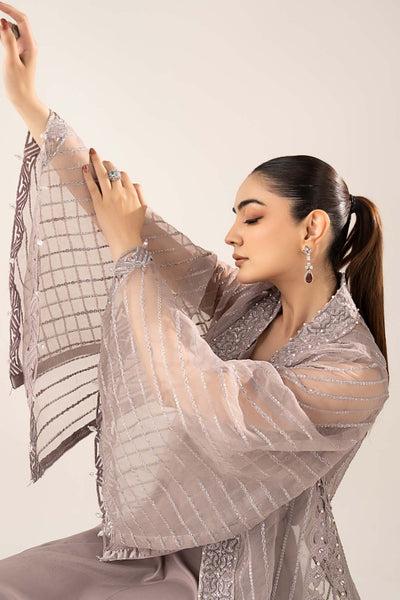 Maria B | RTW | 3 Piece Embroidered Organza Suit-Brand:Maria B-Type:Luxury Formals-Purple - House of Maryam- Buy in UK, USA