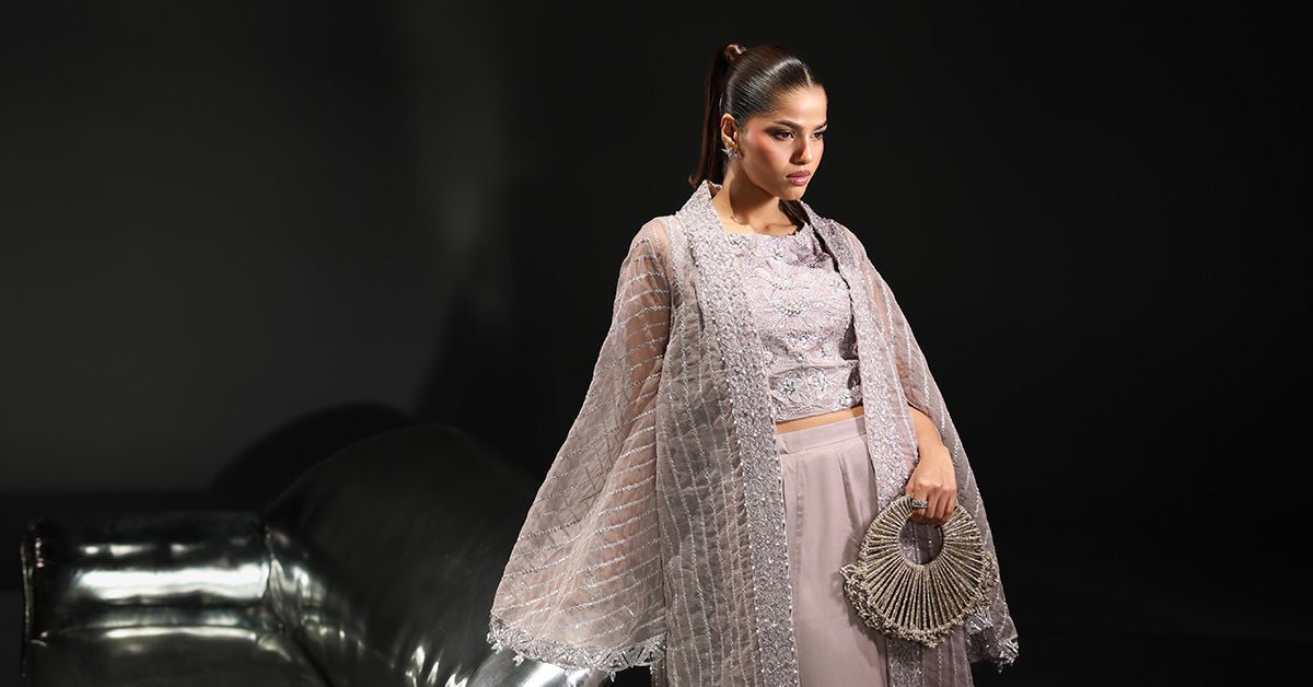 Maria B | RTW | 3 Piece Embroidered Organza Suit-Brand:Maria B-Type:Luxury Formals-Purple - House of Maryam- Buy in UK, USA