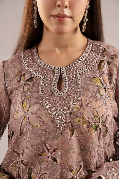 Maria B | RTW | 3 Piece Embroidered Organza Suit-Brand:Maria B-Type:Luxury Formals-Purple - House of Maryam- Buy in UK, USA