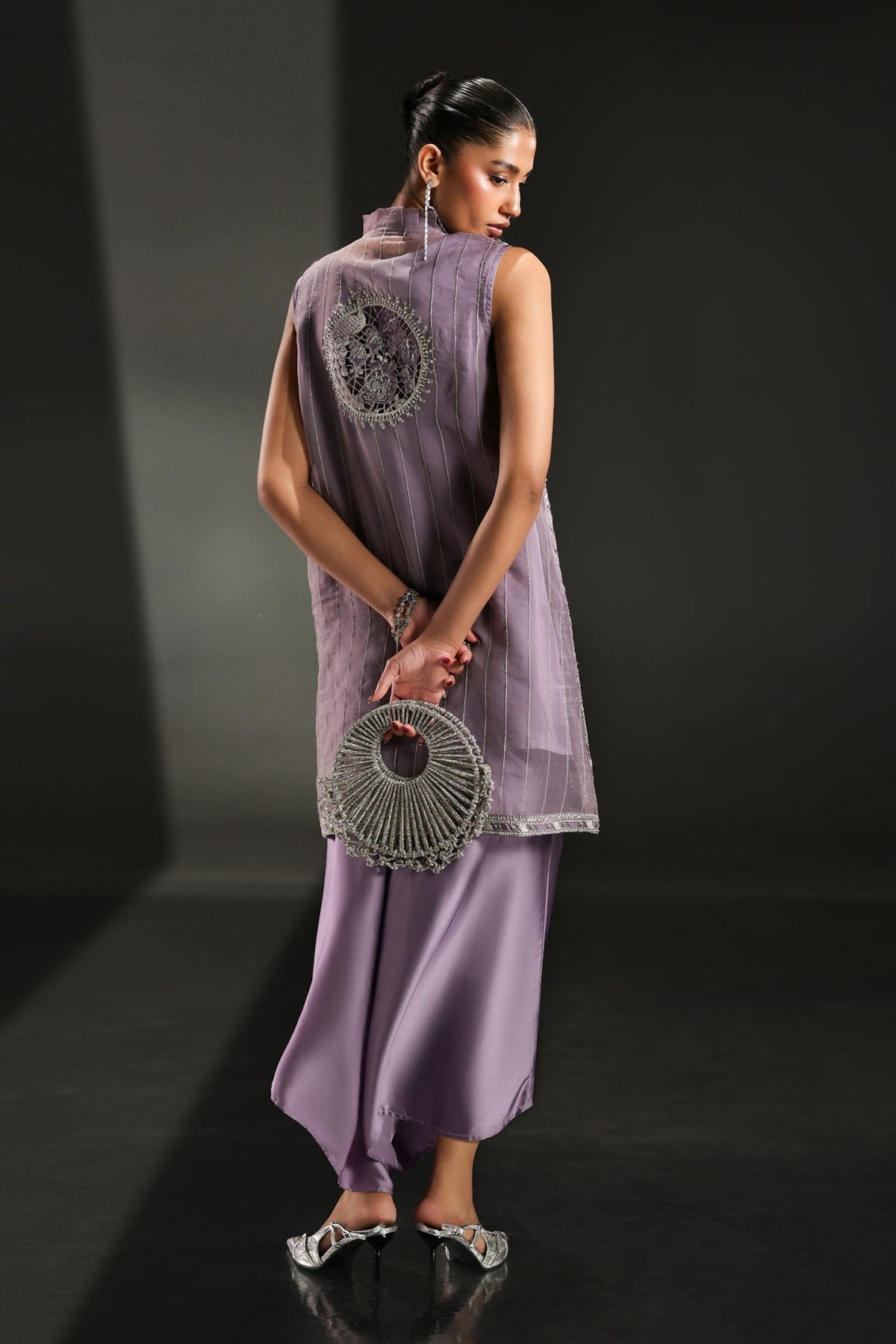 Maria B | RTW | 3 Piece Embroidered Organza Suit-Brand:Maria B-Type:Luxury Formals-Purple - House of Maryam- Buy in UK, USA