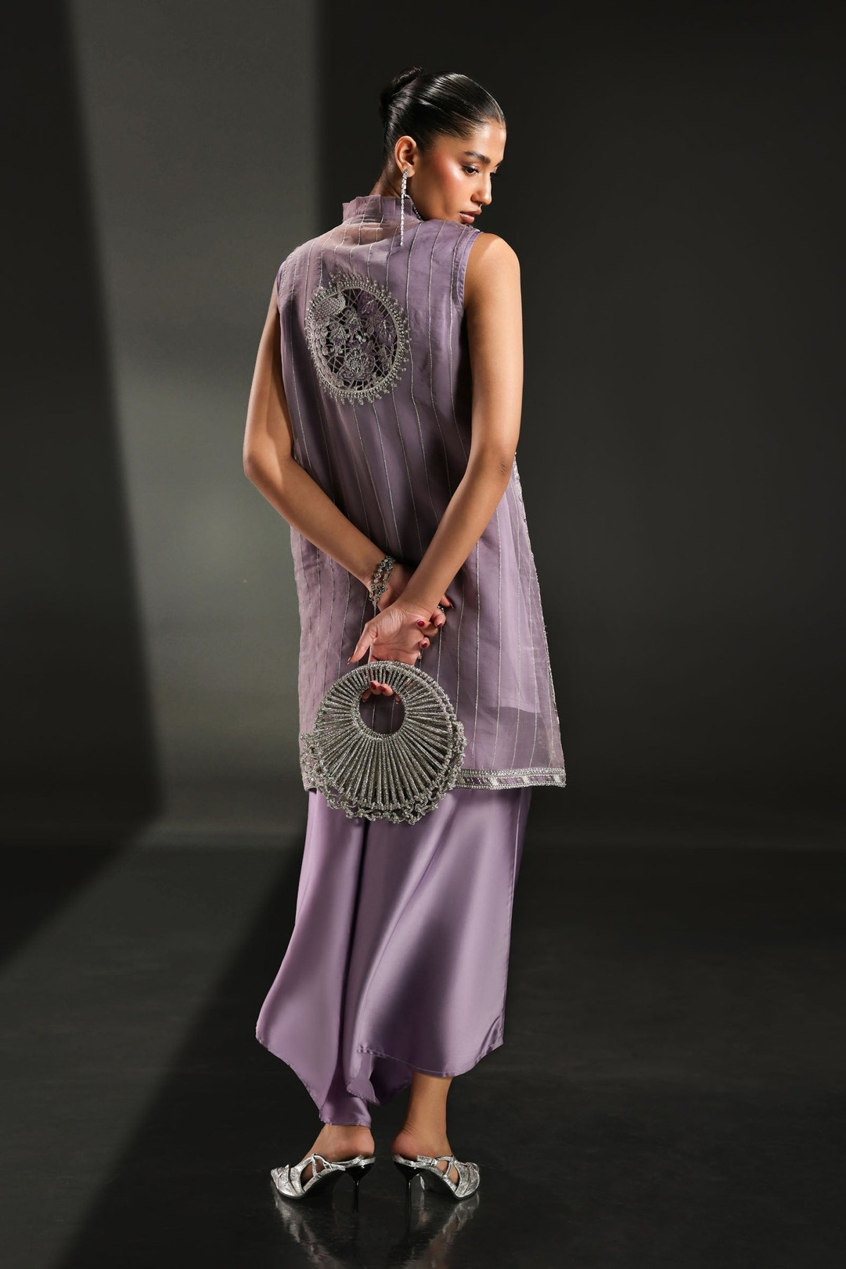 Maria B | RTW | 3 Piece Embroidered Organza Suit-Brand:Maria B-Type:Luxury Formals-Purple - House of Maryam- Buy in UK, USA