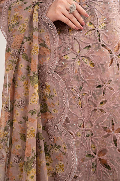 Maria B | RTW | 3 Piece Embroidered Organza Suit-Brand:Maria B-Type:Luxury Formals-Purple - House of Maryam- Buy in UK, USA
