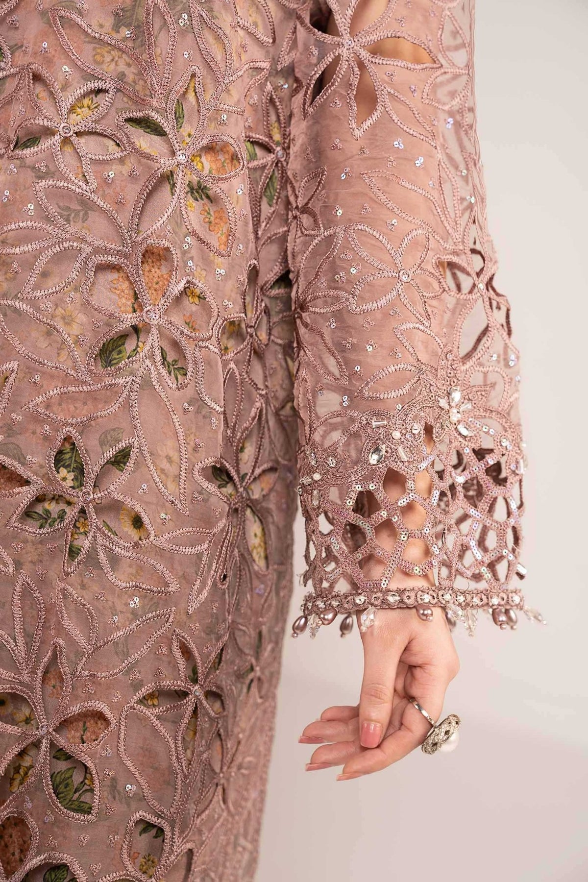 Maria B | RTW | 3 Piece Embroidered Organza Suit-Brand:Maria B-Type:Luxury Formals-Purple - House of Maryam- Buy in UK, USA