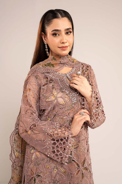 Maria B | RTW | 3 Piece Embroidered Organza Suit-Brand:Maria B-Type:Luxury Formals-Purple - House of Maryam- Buy in UK, USA