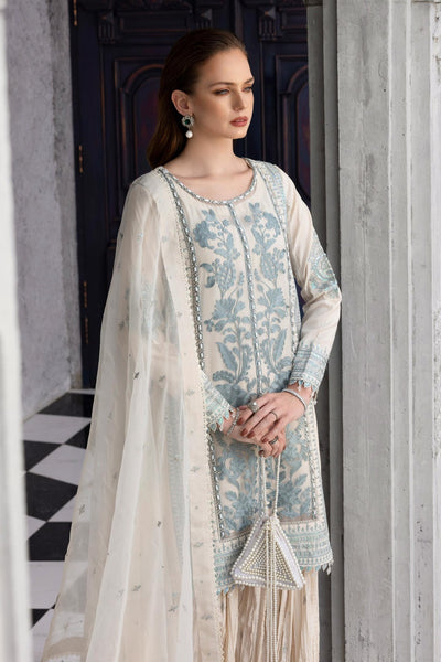 Maria B | RTW | 3 Piece Embroidered Organza Suit-Brand:Maria B-Type:Luxury Formals-White - House of Maryam- Buy in UK, USA