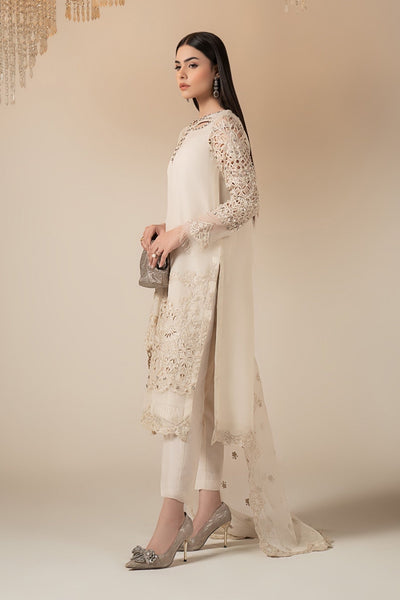 Maria B | RTW | 3 Piece Embroidered Organza Suit-Brand:Maria B-Type:Luxury Formals-White - House of Maryam- Buy in UK, USA