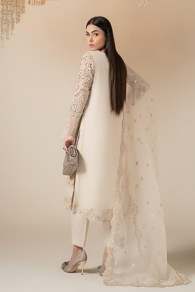 Maria B | RTW | 3 Piece Embroidered Organza Suit-Brand:Maria B-Type:Luxury Formals-White - House of Maryam- Buy in UK, USA