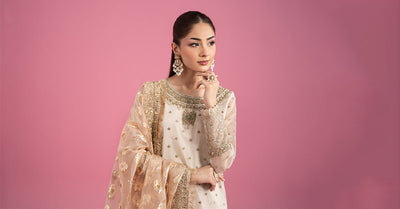 Maria B | RTW | 3 Piece Embroidered Organza Suit-Brand:Maria B-Type:Luxury Formals-White - House of Maryam- Buy in UK, USA