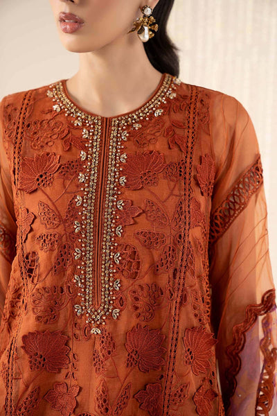 Maria B | RTW | 3 Piece Embroidered Organza Suit-Brand:Maria B-Type:Luxury Formals-Yellow - House of Maryam- Buy in UK, USA