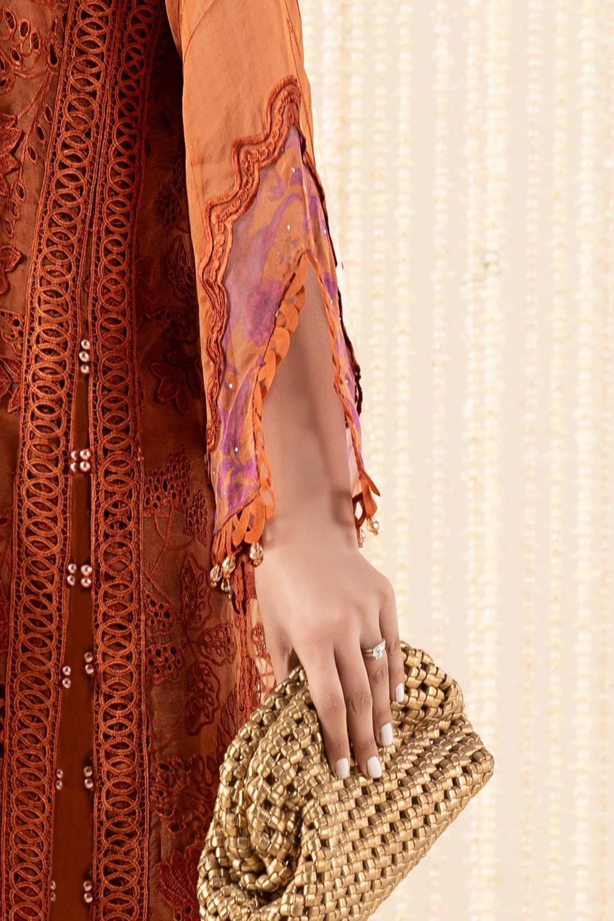 Maria B | RTW | 3 Piece Embroidered Organza Suit-Brand:Maria B-Type:Luxury Formals-Yellow - House of Maryam- Buy in UK, USA