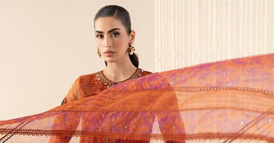Maria B | RTW | 3 Piece Embroidered Organza Suit-Brand:Maria B-Type:Luxury Formals-Yellow - House of Maryam- Buy in UK, USA