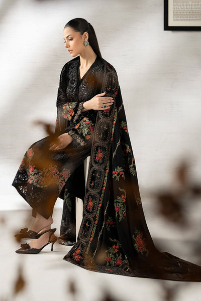 Maria B | RTW | 3 Piece Embroidered Palachi Suit-Brand:Maria B-Type:Luxury Pret-Black - House of Maryam- Buy in UK, USA