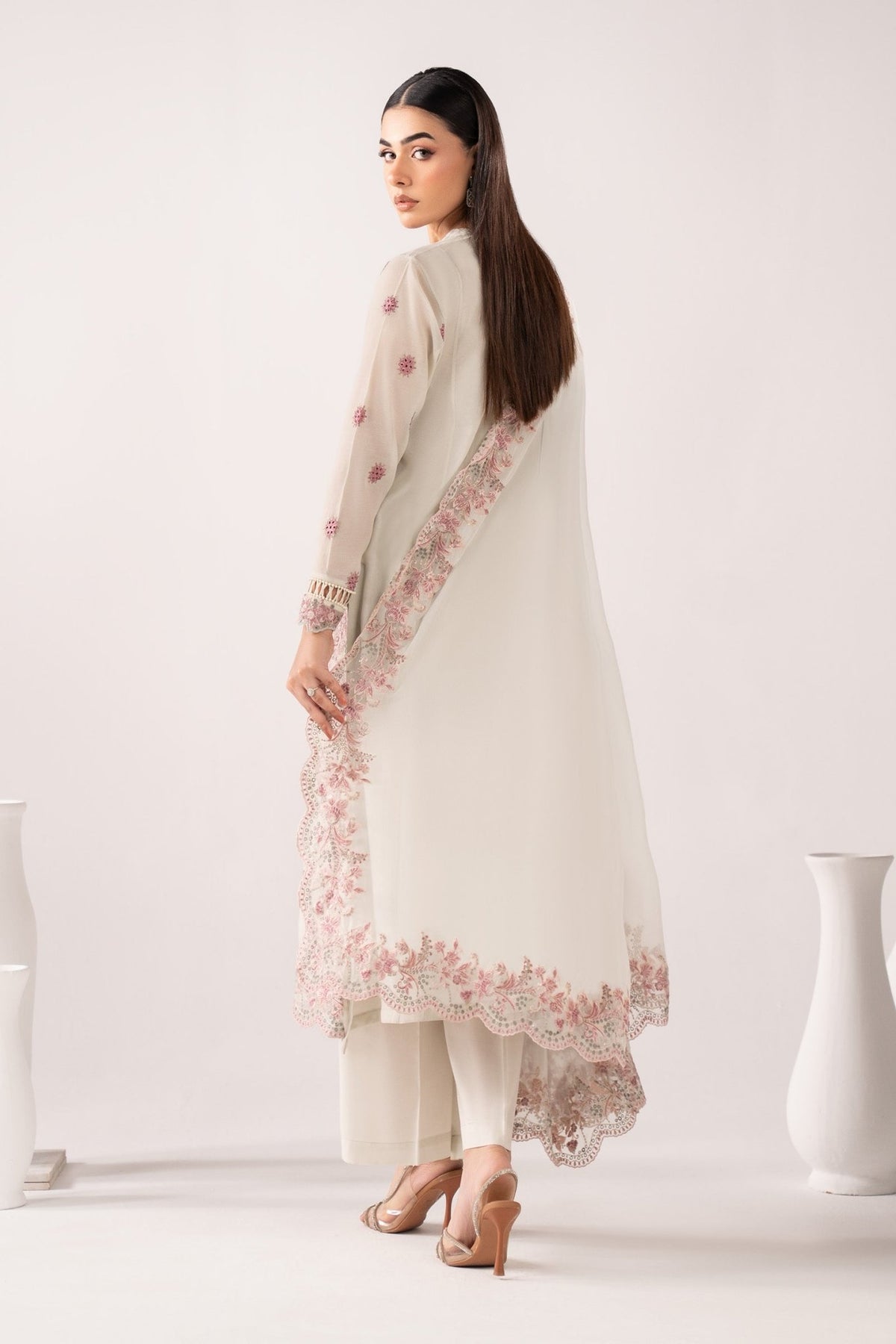 Maria B | RTW | 3 Piece Embroidered Paper Cotton Suit-Brand:Maria B-Type:Luxury Pret-Blue - House of Maryam- Buy in UK, USA