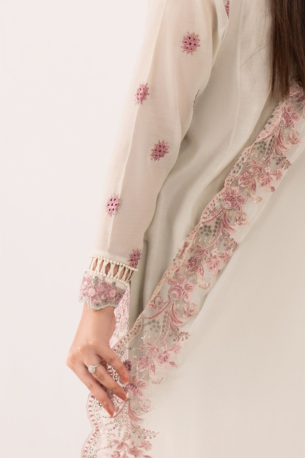 Maria B | RTW | 3 Piece Embroidered Paper Cotton Suit-Brand:Maria B-Type:Luxury Pret-Blue - House of Maryam- Buy in UK, USA
