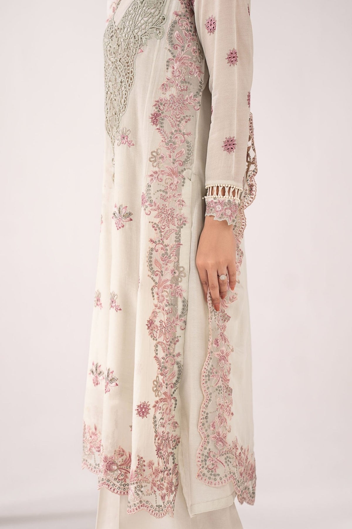 Maria B | RTW | 3 Piece Embroidered Paper Cotton Suit-Brand:Maria B-Type:Luxury Pret-Blue - House of Maryam- Buy in UK, USA