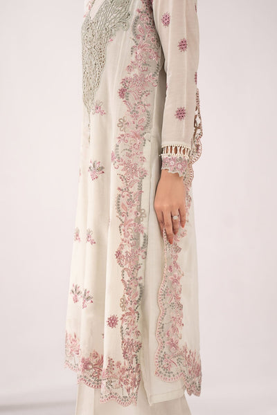 Maria B | RTW | 3 Piece Embroidered Paper Cotton Suit-Brand:Maria B-Type:Luxury Pret-Blue - House of Maryam- Buy in UK, USA