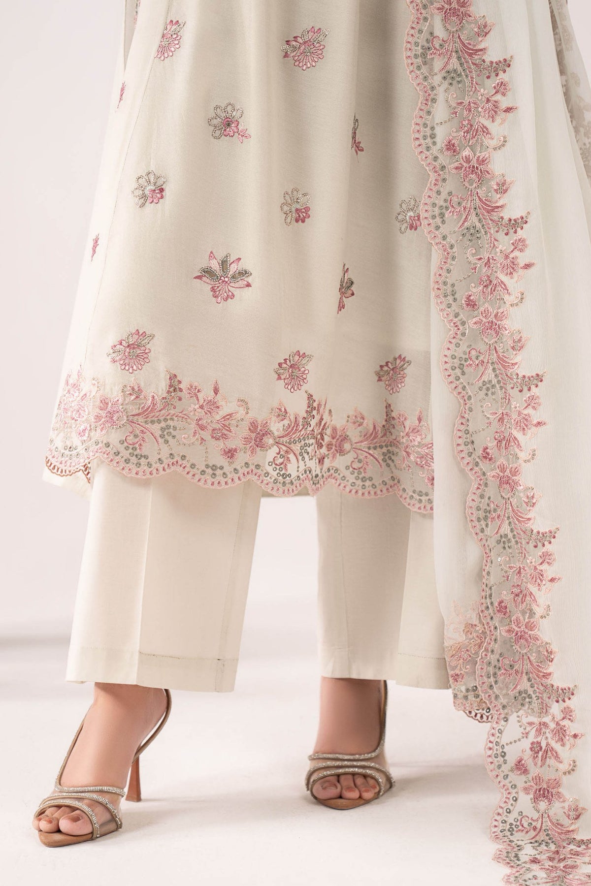 Maria B | RTW | 3 Piece Embroidered Paper Cotton Suit-Brand:Maria B-Type:Luxury Pret-Blue - House of Maryam- Buy in UK, USA