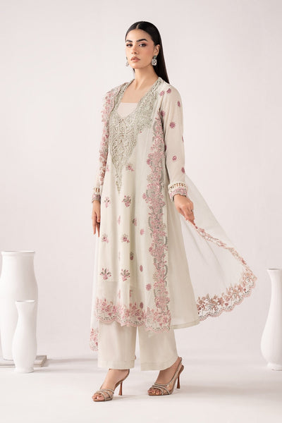 Maria B | RTW | 3 Piece Embroidered Paper Cotton Suit-Brand:Maria B-Type:Luxury Pret-Blue - House of Maryam- Buy in UK, USA