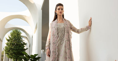 Maria B | RTW | 3 Piece Embroidered Paper Cotton Suit-Brand:Maria B-Type:Luxury Pret-Brown - House of Maryam- Buy in UK, USA
