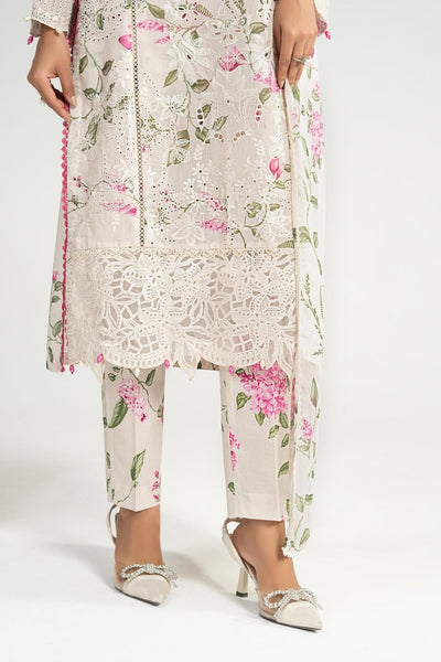 Maria B | RTW | 3 Piece Embroidered Paper Cotton Suit-Brand:Maria B-Type:Luxury Pret-White - House of Maryam- Buy in UK, USA