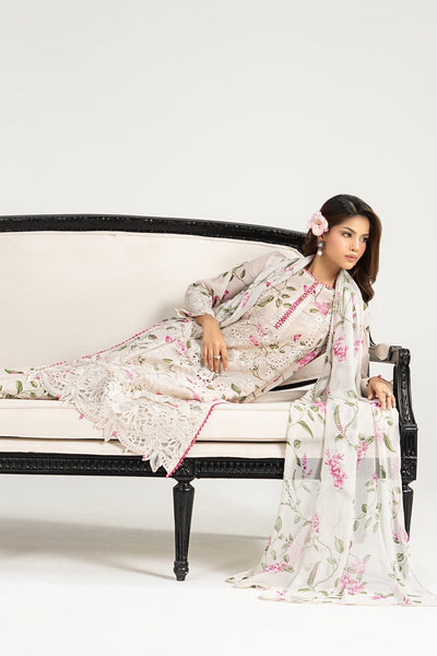 Maria B | RTW | 3 Piece Embroidered Paper Cotton Suit-Brand:Maria B-Type:Luxury Pret-White - House of Maryam- Buy in UK, USA