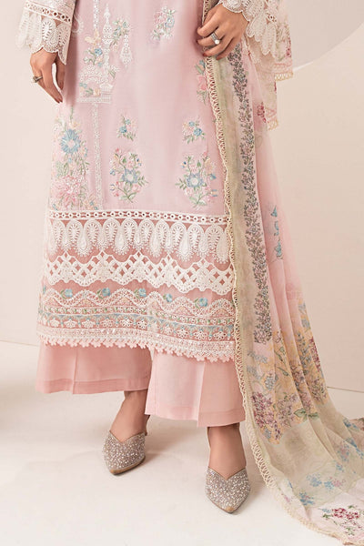 Maria B | RTW | 3 Piece Embroidered Paper Silk Suit-Brand:Maria B-Type:Luxury Pret-Pink - House of Maryam- Buy in UK, USA