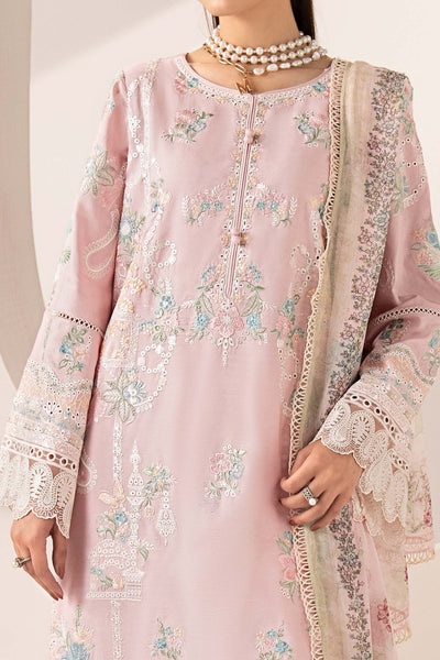 Maria B | RTW | 3 Piece Embroidered Paper Silk Suit-Brand:Maria B-Type:Luxury Pret-Pink - House of Maryam- Buy in UK, USA