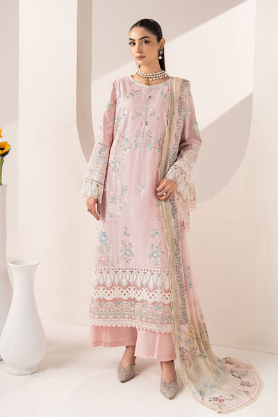 Maria B | RTW | 3 Piece Embroidered Paper Silk Suit-Brand:Maria B-Type:Luxury Pret-Pink - House of Maryam- Buy in UK, USA