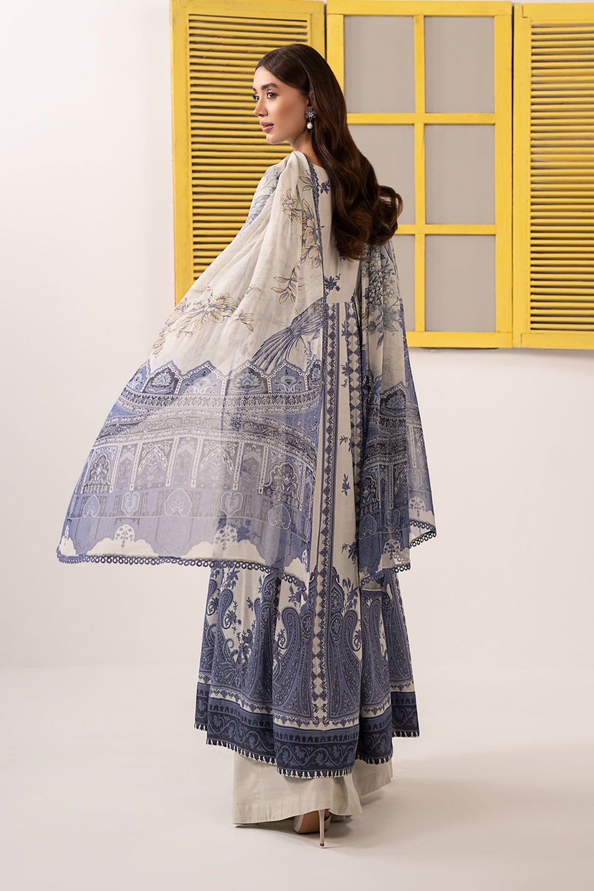 Maria B | RTW | 3 Piece Embroidered Pk Raw Silk Suit-Brand:Maria B-Type:Luxury Pret-Beige - House of Maryam- Buy in UK, USA