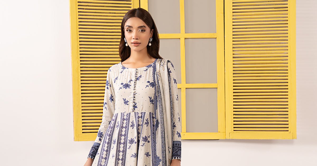 Maria B | RTW | 3 Piece Embroidered Pk Raw Silk Suit-Brand:Maria B-Type:Luxury Pret-Beige - House of Maryam- Buy in UK, USA