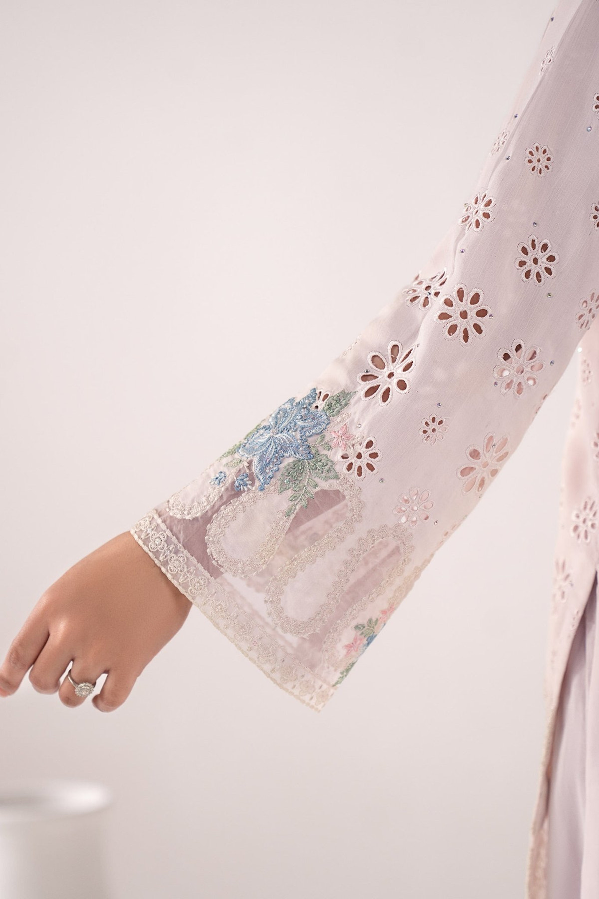 Maria B | RTW | 3 Piece Embroidered Pk Raw Silk Suit-Brand:Maria B-Type:Luxury Pret-Pink - House of Maryam- Buy in UK, USA