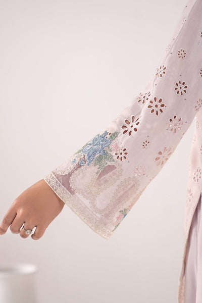 Maria B | RTW | 3 Piece Embroidered Pk Raw Silk Suit-Brand:Maria B-Type:Luxury Pret-Pink - House of Maryam- Buy in UK, USA