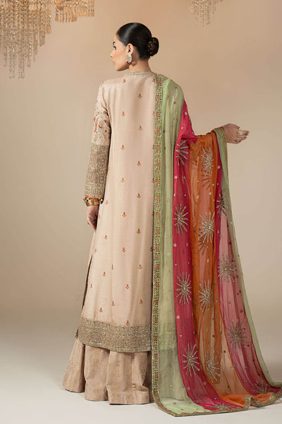 Maria B | RTW | 3 Piece Embroidered Raw Silk Suit-Brand:Maria B-Type:Luxury Formals-Beige - House of Maryam- Buy in UK, USA