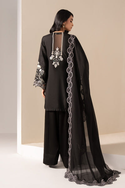 Maria B | RTW | 3 Piece Embroidered Raw Silk Suit-Brand:Maria B-Type:Luxury Formals-Black - House of Maryam- Buy in UK, USA