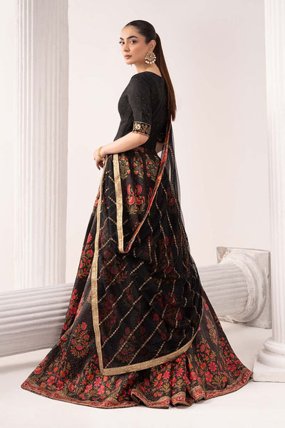 Maria B | RTW | 3 Piece Embroidered Raw Silk Suit-Brand:Maria B-Type:Luxury Formals-Black - House of Maryam- Buy in UK, USA