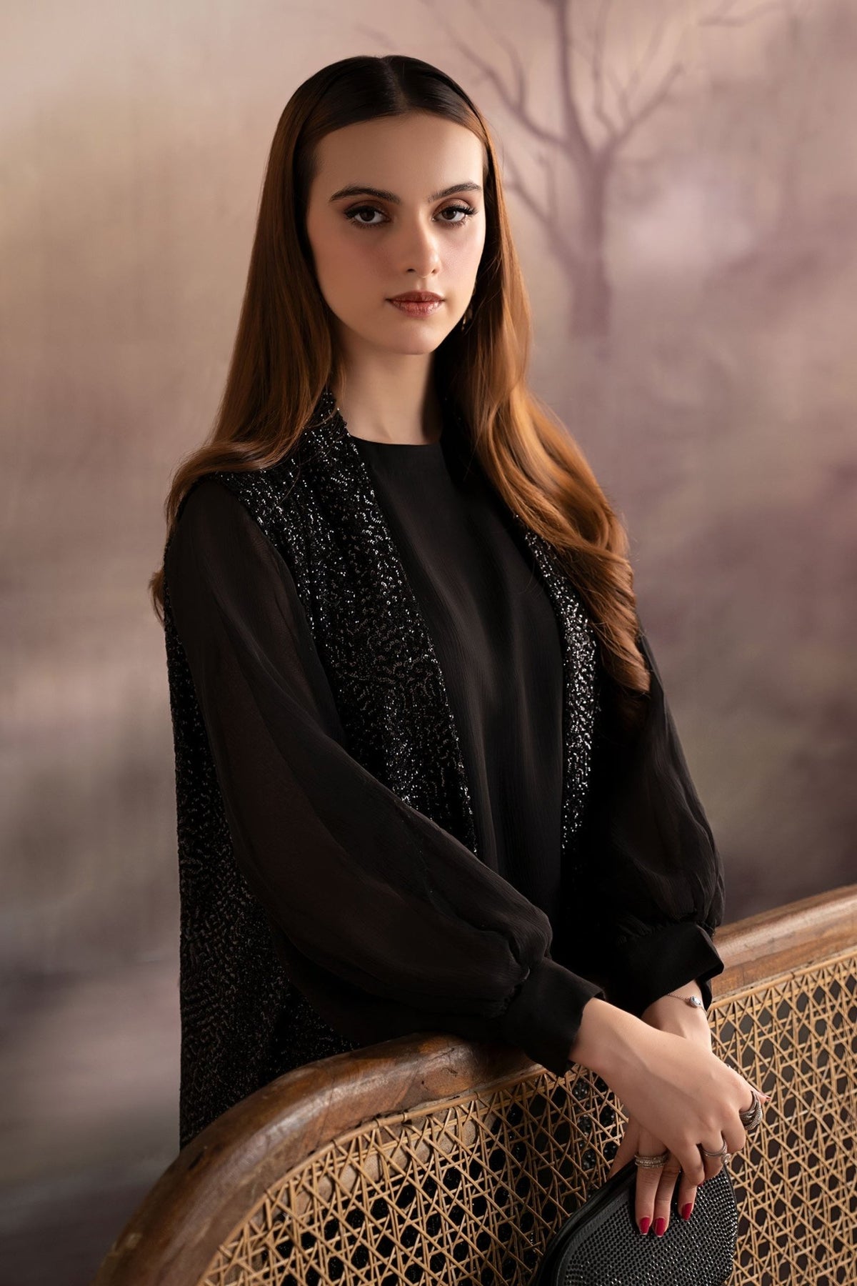 Maria B | RTW | 3 Piece Embroidered Raw Silk Suit-Brand:Maria B-Type:Luxury Formals-Black - House of Maryam- Buy in UK, USA