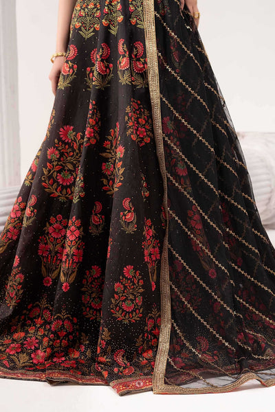 Maria B | RTW | 3 Piece Embroidered Raw Silk Suit-Brand:Maria B-Type:Luxury Formals-Black - House of Maryam- Buy in UK, USA