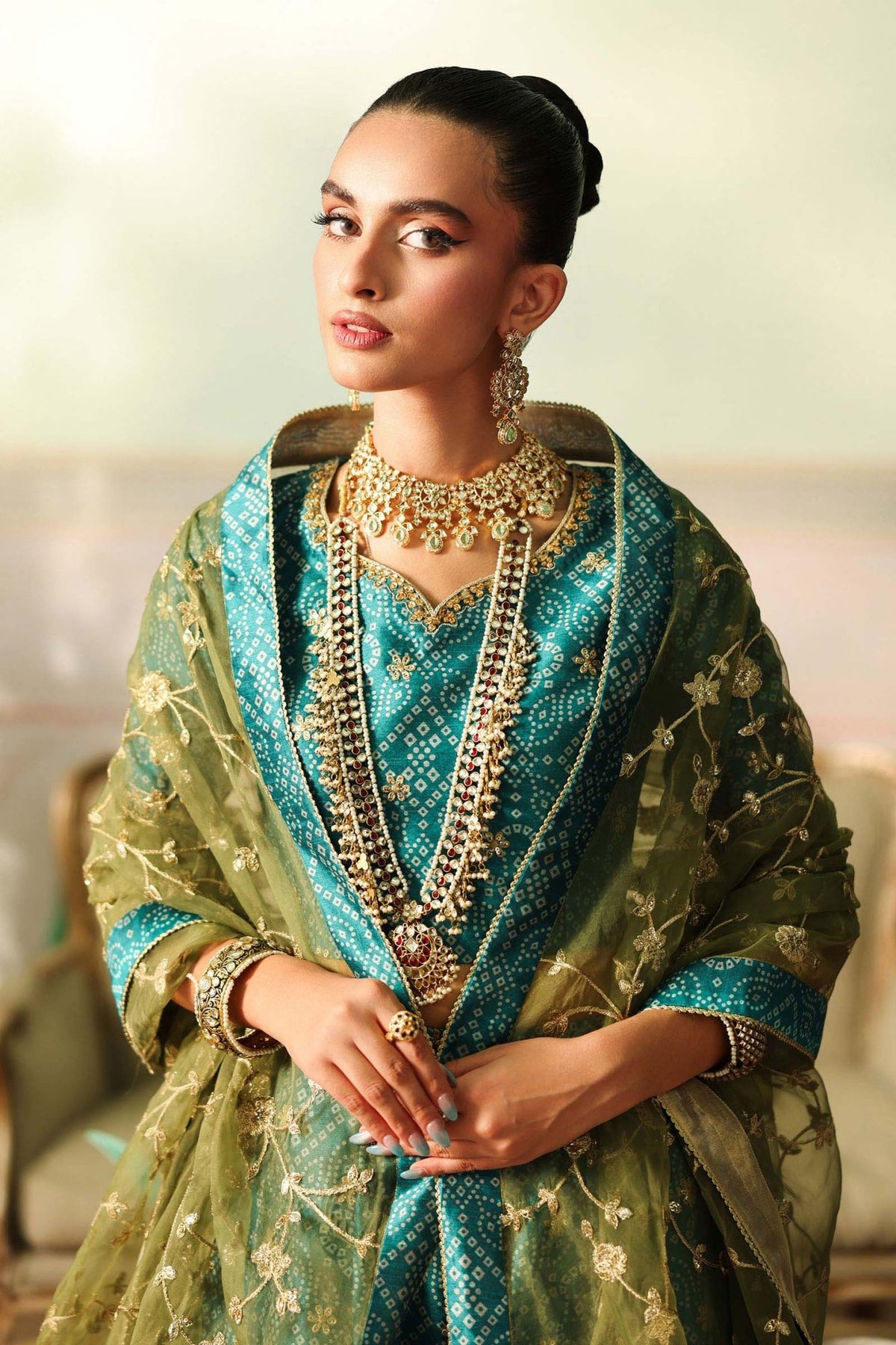 Maria B | RTW | 3 Piece Embroidered Raw Silk Suit-Brand:Maria B-Type:Luxury Formals-Blue - House of Maryam- Buy in UK, USA