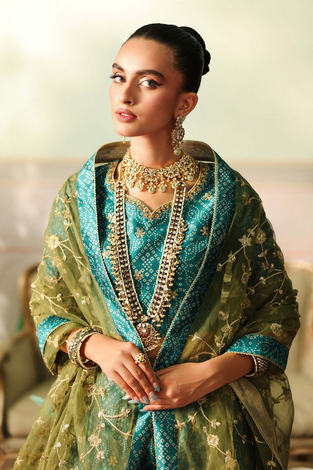 Maria B | RTW | 3 Piece Embroidered Raw Silk Suit-Brand:Maria B-Type:Luxury Formals-Blue - House of Maryam- Buy in UK, USA