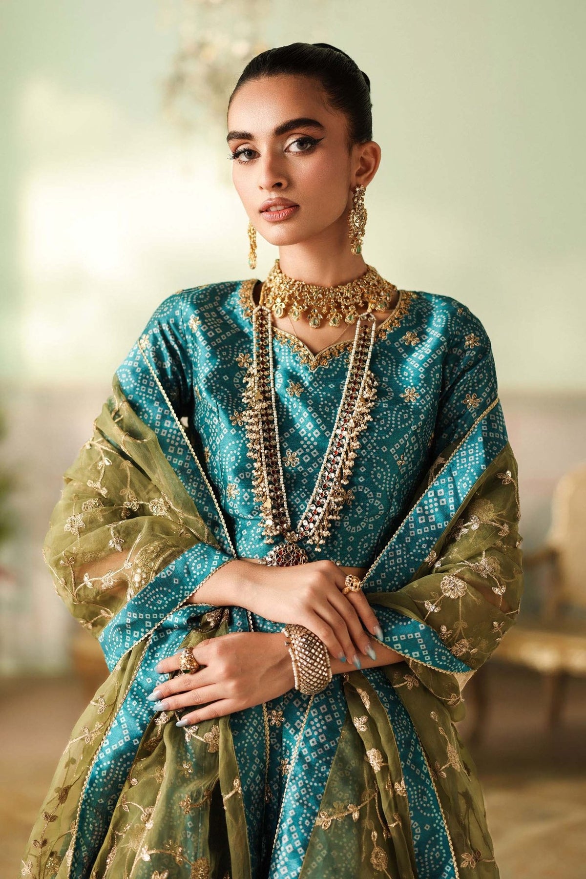 Maria B | RTW | 3 Piece Embroidered Raw Silk Suit-Brand:Maria B-Type:Luxury Formals-Blue - House of Maryam- Buy in UK, USA