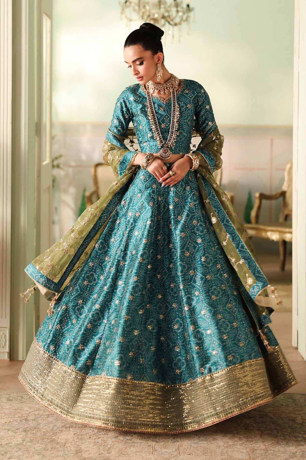 Maria B | RTW | 3 Piece Embroidered Raw Silk Suit-Brand:Maria B-Type:Luxury Formals-Blue - House of Maryam- Buy in UK, USA