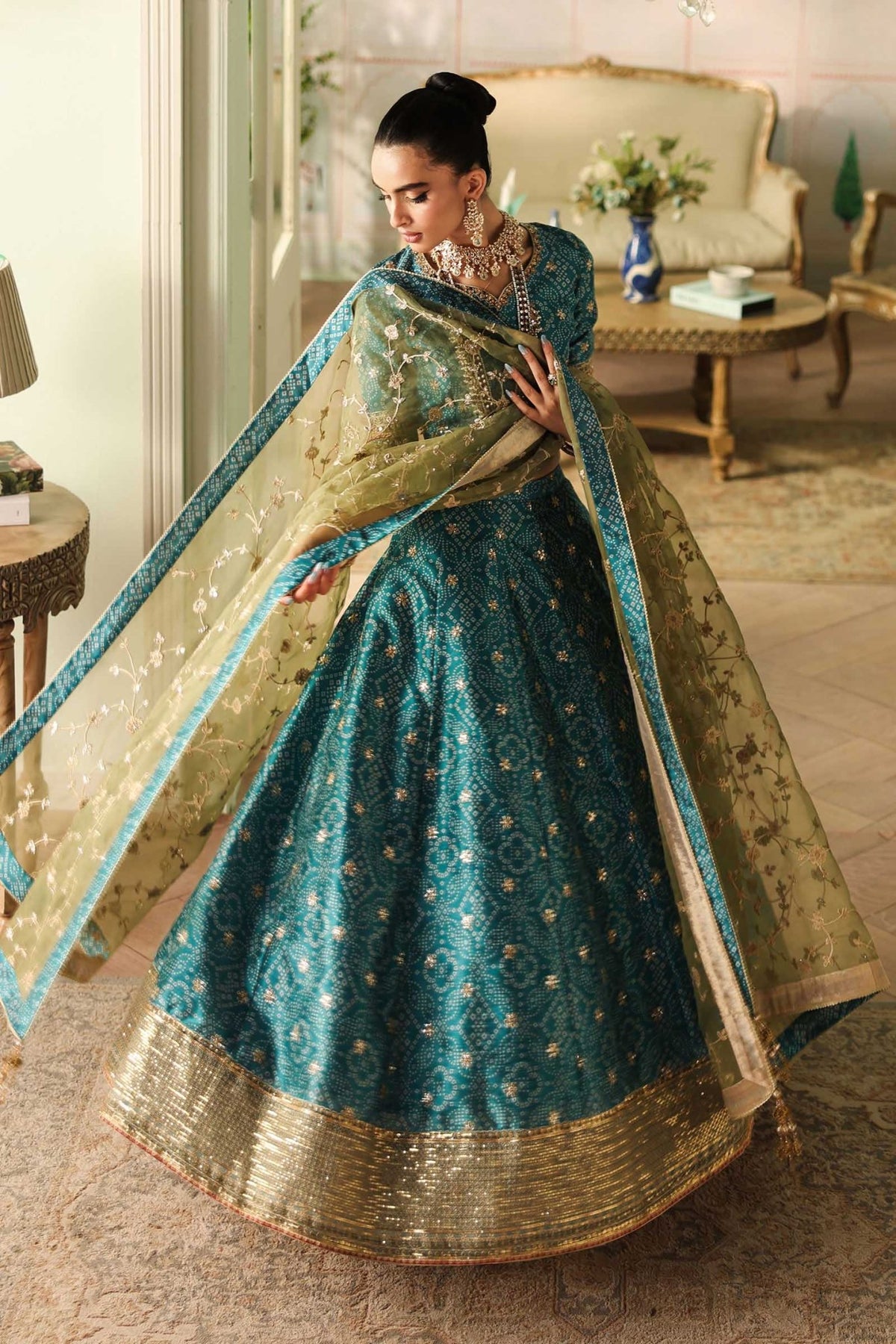 Maria B | RTW | 3 Piece Embroidered Raw Silk Suit-Brand:Maria B-Type:Luxury Formals-Blue - House of Maryam- Buy in UK, USA