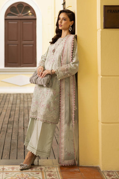 Maria B | RTW | 3 Piece Embroidered Raw Silk Suit-Brand:Maria B-Type:Luxury Formals-Green - House of Maryam- Buy in UK, USA