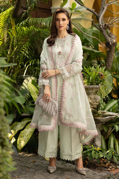 Maria B | RTW | 3 Piece Embroidered Raw Silk Suit-Brand:Maria B-Type:Luxury Formals-Green - House of Maryam- Buy in UK, USA