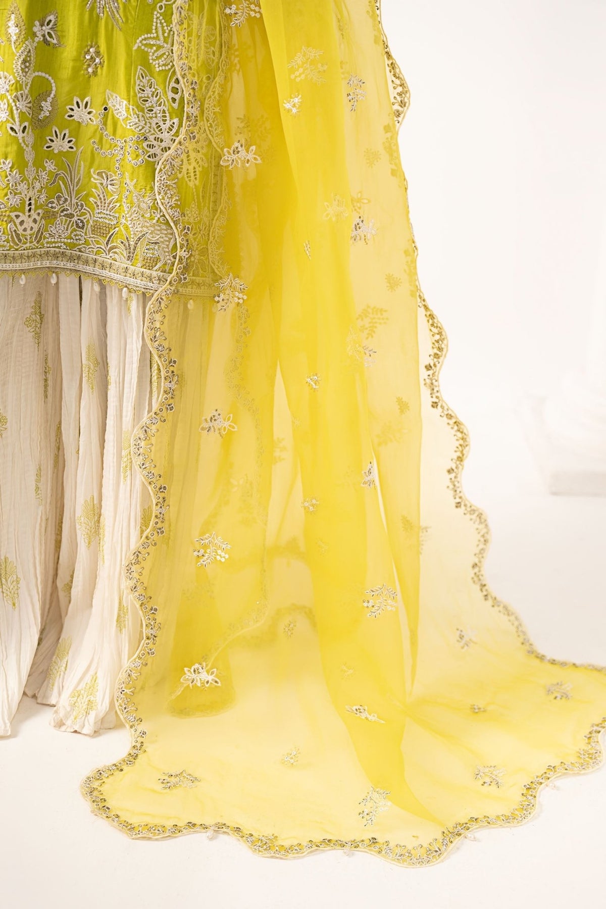 Maria B | RTW | 3 Piece Embroidered Raw Silk Suit-Brand:Maria B-Type:Luxury Formals-Green - House of Maryam- Buy in UK, USA