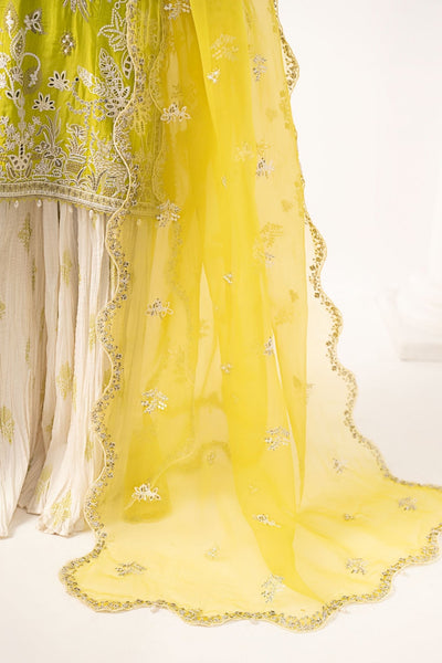 Maria B | RTW | 3 Piece Embroidered Raw Silk Suit-Brand:Maria B-Type:Luxury Formals-Green - House of Maryam- Buy in UK, USA