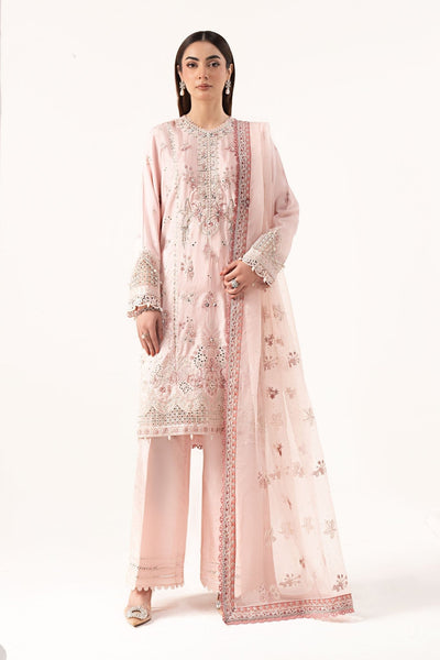 Maria B | RTW | 3 Piece Embroidered Raw Silk Suit-Brand:Maria B-Type:Luxury Formals-Pink - House of Maryam- Buy in UK, USA
